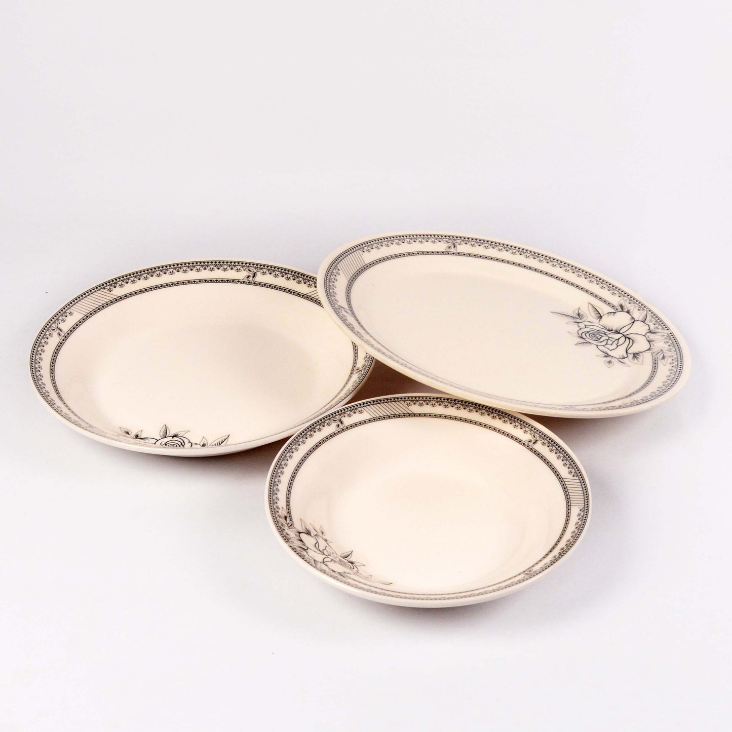 Majestic Melamine 6 pieces plate set DOUBLE GLAZE SET Made of BPA-free break resistant melamine