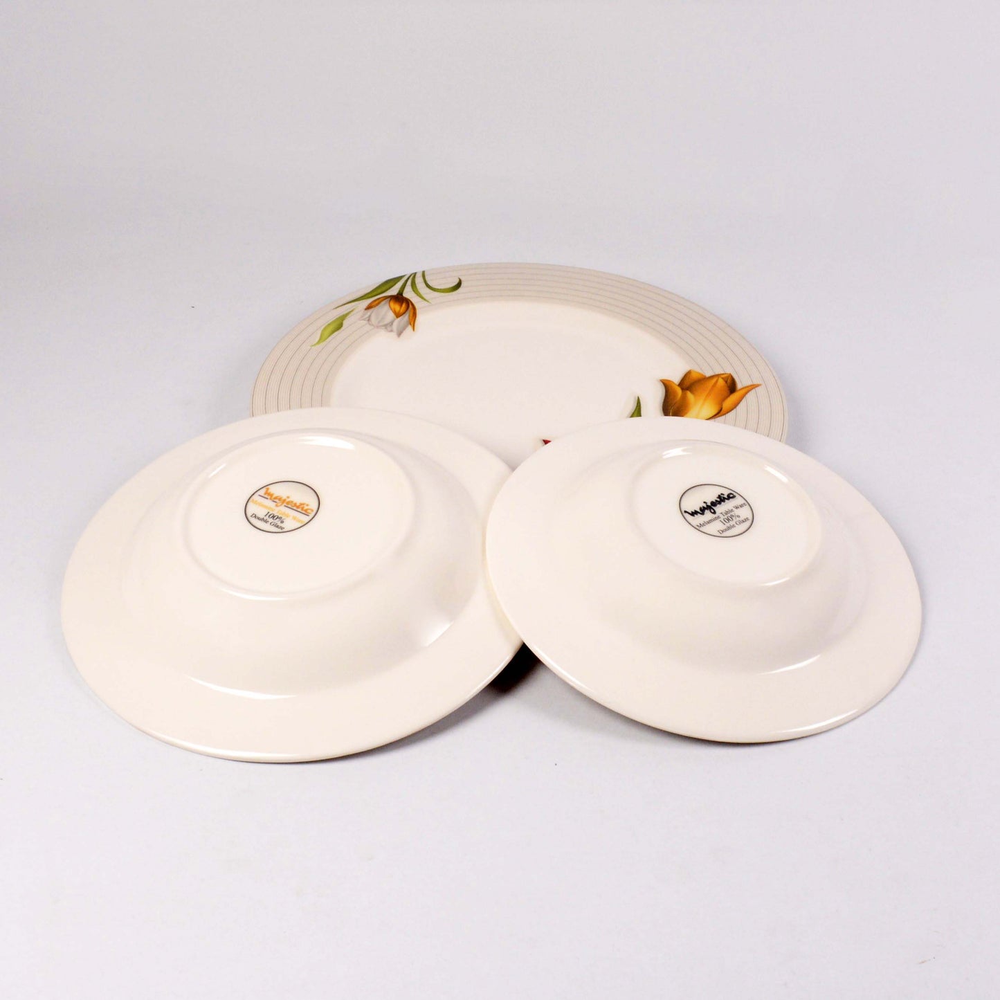 Pack Of 6Pcs Plates MAJESTIC Melamine Double Glazed Premium Quality Plates HEAVY WEIGHT