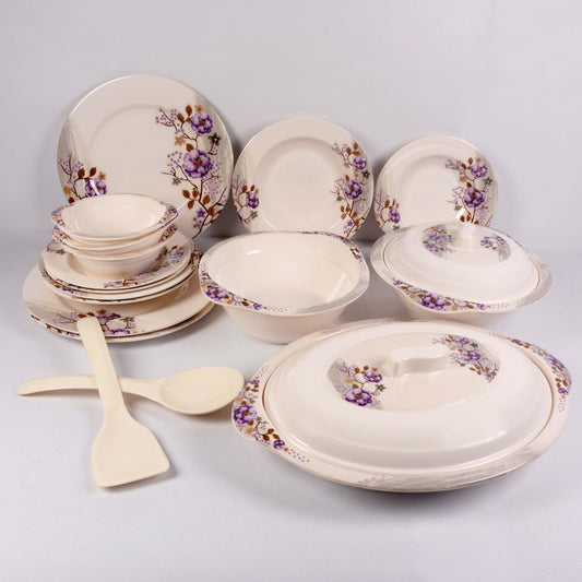 Majestic modesty Dinner Ware 36 Pcs Dinning Set - 6 Persons Serving double glaze DYNASTY CIRCLE Made of BPA-free break resistant melamine