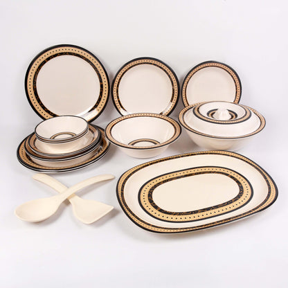 Majestic AM Dinner Ware 36 Pcs Dinning Set - 6 Persons Serving  DYNASTY CIRCLE Made of BPA-free break resistant melamine