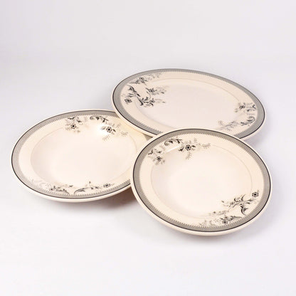 Majestic modesty Dinner Ware 36 Pcs Dinning Set - 6 Persons Serving double glaze DYNASTY CIRCLE Made of BPA-free break resistant melamine