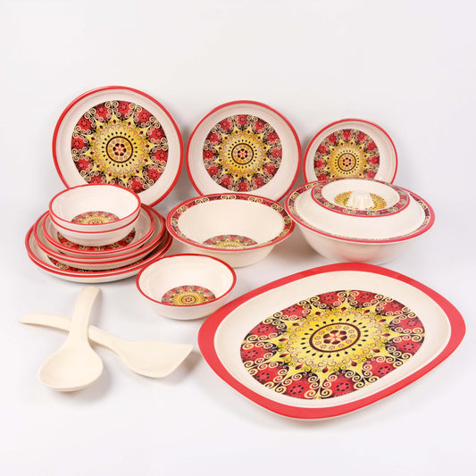 Majestic RT Dinner Ware 36 Pcs Dinning Set - 6 Persons Serving  DYNASTY CIRCLE Made of BPA-free break resistant melamine