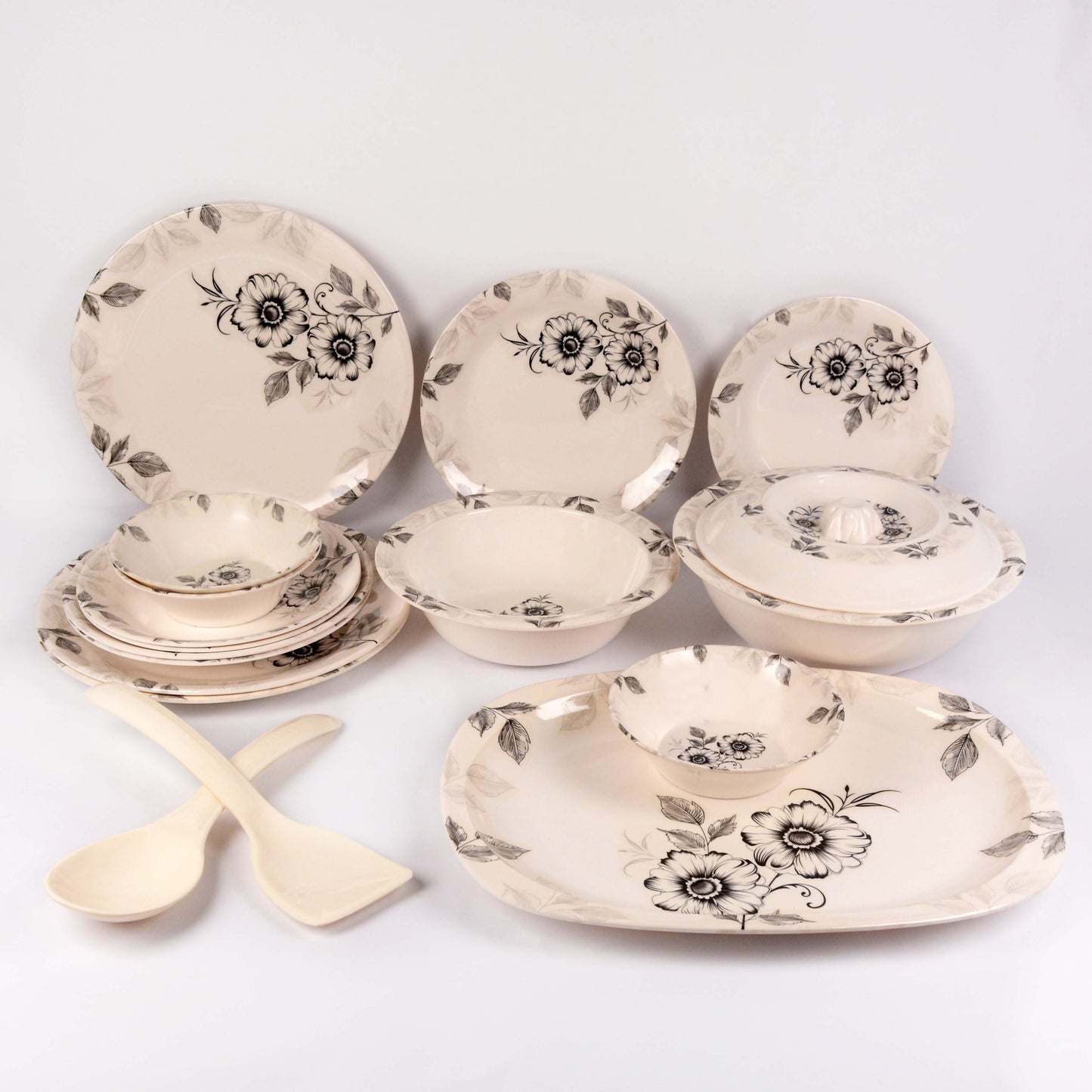 Majestic AM Dinner Ware 36 Pcs Dinning Set - 6 Persons Serving  DYNASTY CIRCLE Made of BPA-free break resistant melamine