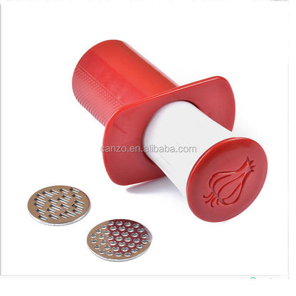 High Quality Plastic Manual Onion Garlic Presser Chopper Syringe Pressure Garlic Chopper