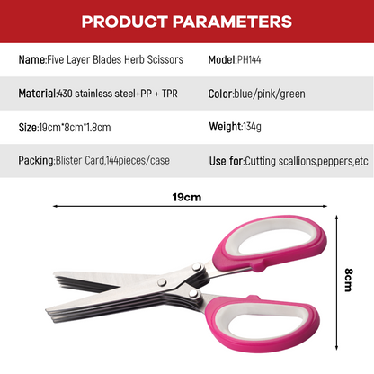 High Quality 7 Inch Multi-Layers Kitchen Scissors With Washing Comb Paper Cutting Scissors Kitchen Cutter Salad Veggie Scissors