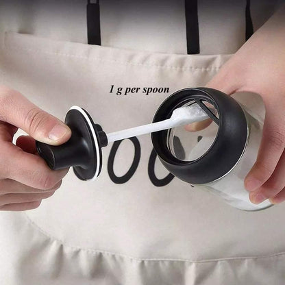 Olive Oil Glass bottle dispenser Spice Bottles Jars Seasoning Only Spoon Lid Seal Sauce Kitchen Storage Organization