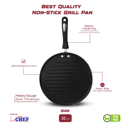 Nonstick Round Grill Pan With Fix Handle 30 cm