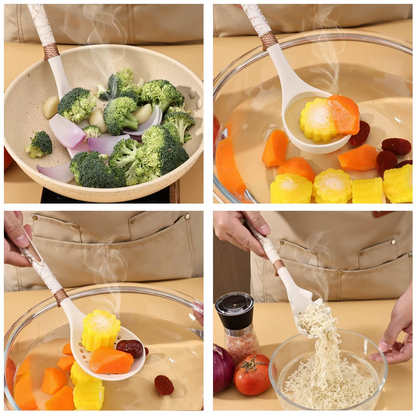 Non-Stick Spatula Silicone Soup Spoon Colander Seven-Piece Kitchen Cooking Spatula Spoon With Stand Silicone Kitchenware Set