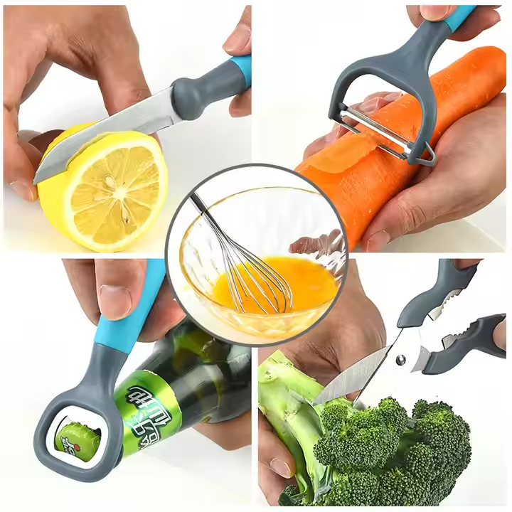 Popular Household Utensils Kitchen Tools Cutter Metal Cooking Equipment 6pcs Sets Vegetable Accessories Splitter Set