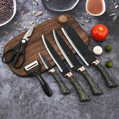 Zepter Best Quality white and Black 6 Pieces Knife Set- Stainless Steel-With Strong Non-Stick Coating -Unique Design