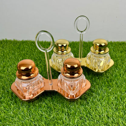 Namak Dani 2 𝗣𝗶𝗲𝗰𝗲 Acrylic Premium Quality Imported Transparent Household & Restaurant Spice Chili Flake Salt Pot Set Holder 🌶️🧂🫚