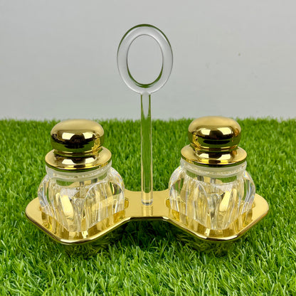 Namak Dani 2 𝗣𝗶𝗲𝗰𝗲 Acrylic Premium Quality Imported Transparent Household & Restaurant Spice Chili Flake Salt Pot Set Holder 🌶️🧂🫚