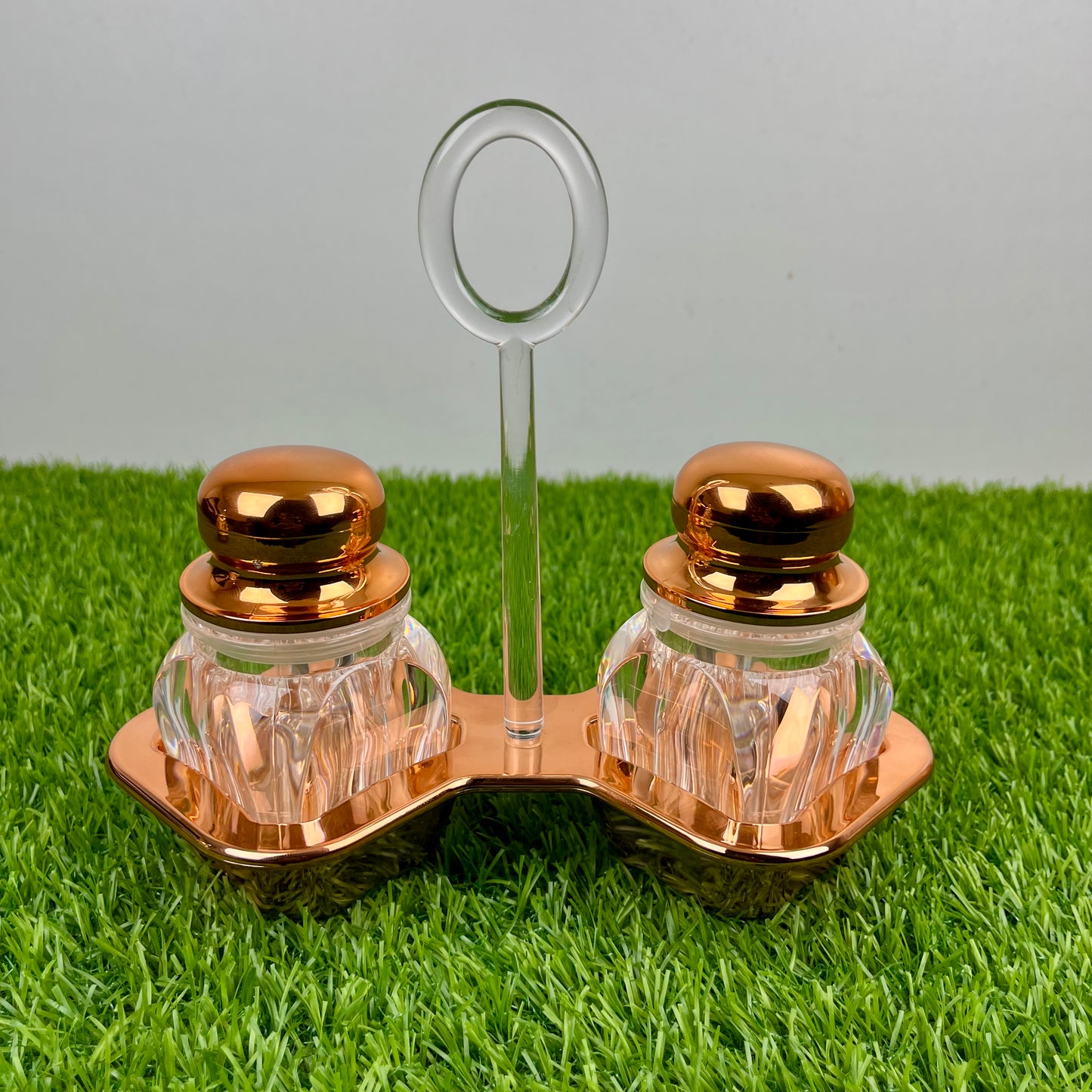 Namak Dani 2 𝗣𝗶𝗲𝗰𝗲 Acrylic Premium Quality Imported Transparent Household & Restaurant Spice Chili Flake Salt Pot Set Holder 🌶️🧂🫚