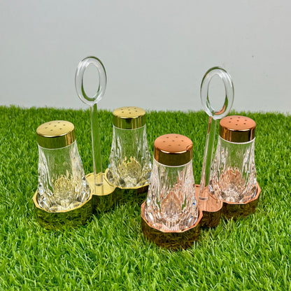 Namak Dani 2 𝗣𝗶𝗲𝗰𝗲 Acrylic Premium Quality Imported Transparent Household & Restaurant Spice Chili Flake Salt Pot Set Holder 🌶️🧂🫚