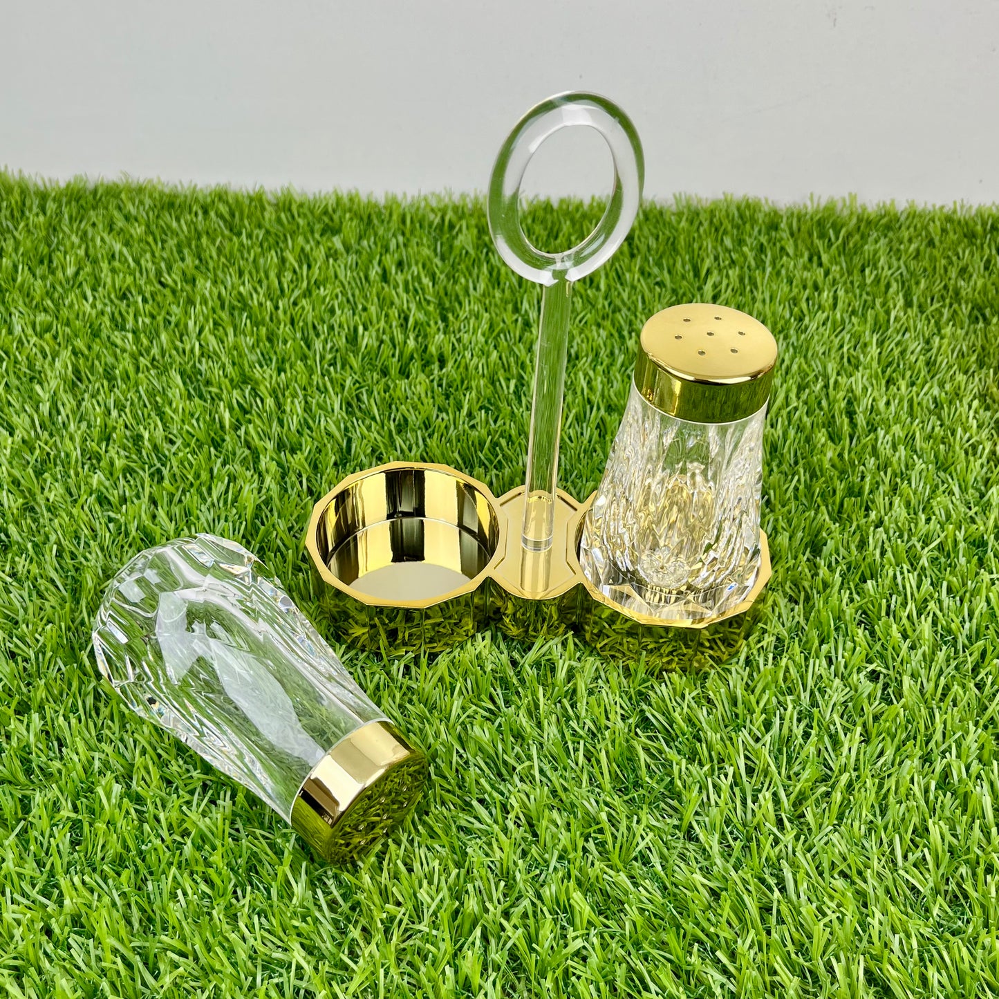 Namak Dani 2 𝗣𝗶𝗲𝗰𝗲 Acrylic Premium Quality Imported Transparent Household & Restaurant Spice Chili Flake Salt Pot Set Holder 🌶️🧂🫚