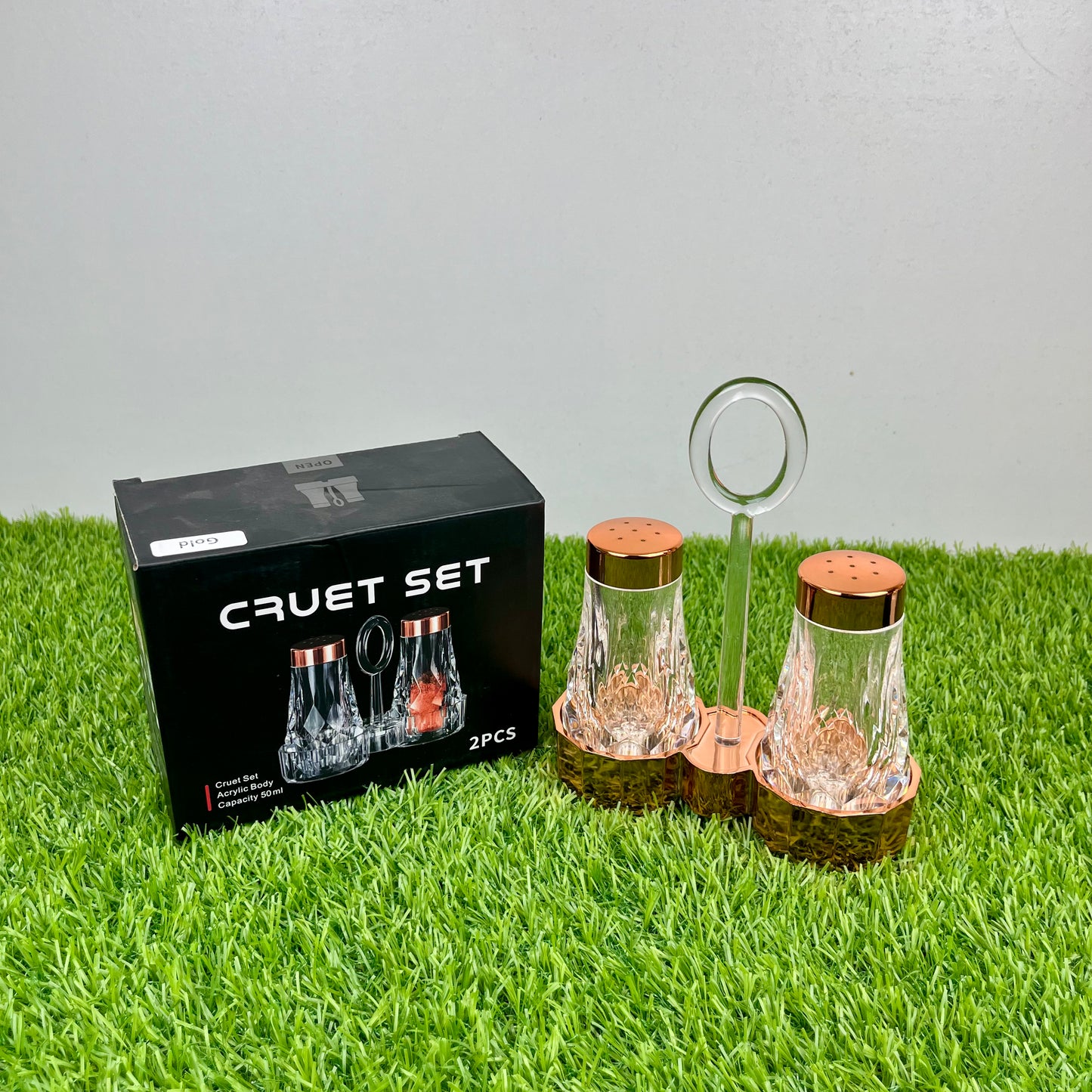 Namak Dani 2 𝗣𝗶𝗲𝗰𝗲 Acrylic Premium Quality Imported Transparent Household & Restaurant Spice Chili Flake Salt Pot Set Holder 🌶️🧂🫚