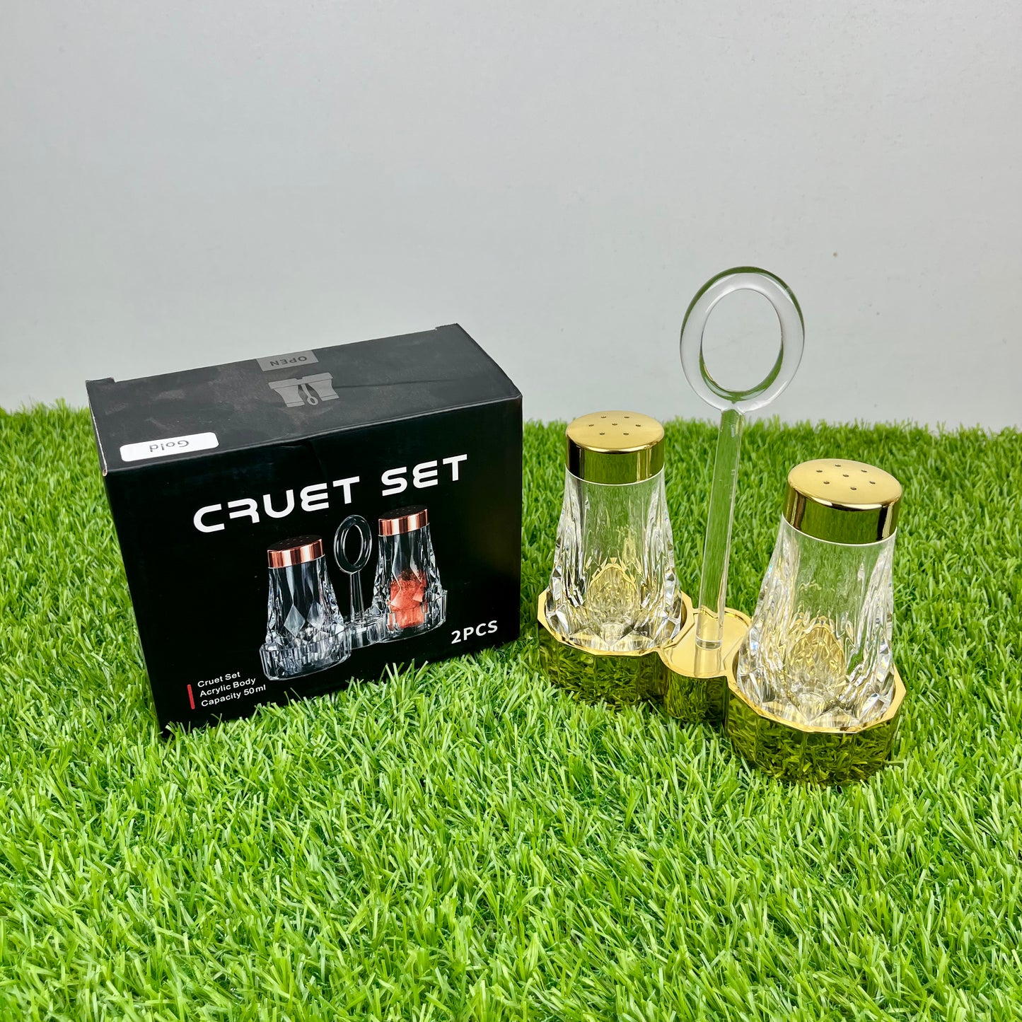 Namak Dani 2 𝗣𝗶𝗲𝗰𝗲 Acrylic Premium Quality Imported Transparent Household & Restaurant Spice Chili Flake Salt Pot Set Holder 🌶️🧂🫚