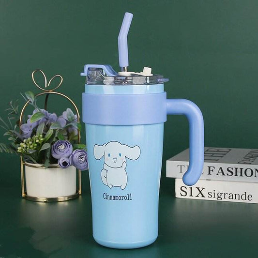 Stainless steel thermos cup double layer vacuum insulated tumbler straw thermos cup For Kids