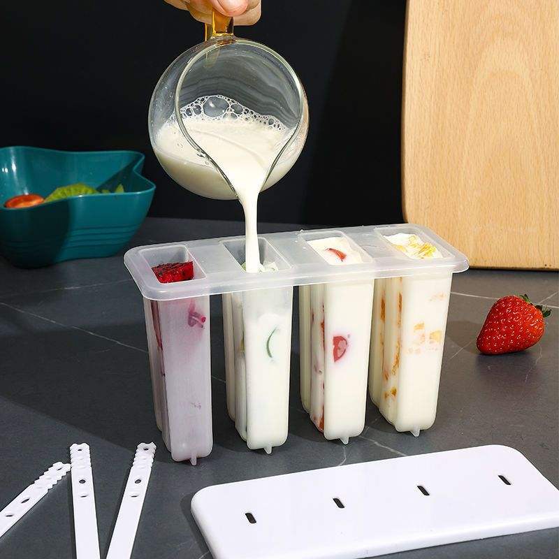 New 2025 safe BPA Free Silicone 6 Ice Cream Makers Popsicles Molds Sets 6 PCS Ice Pop Makers Reusable Ice Cream Mold