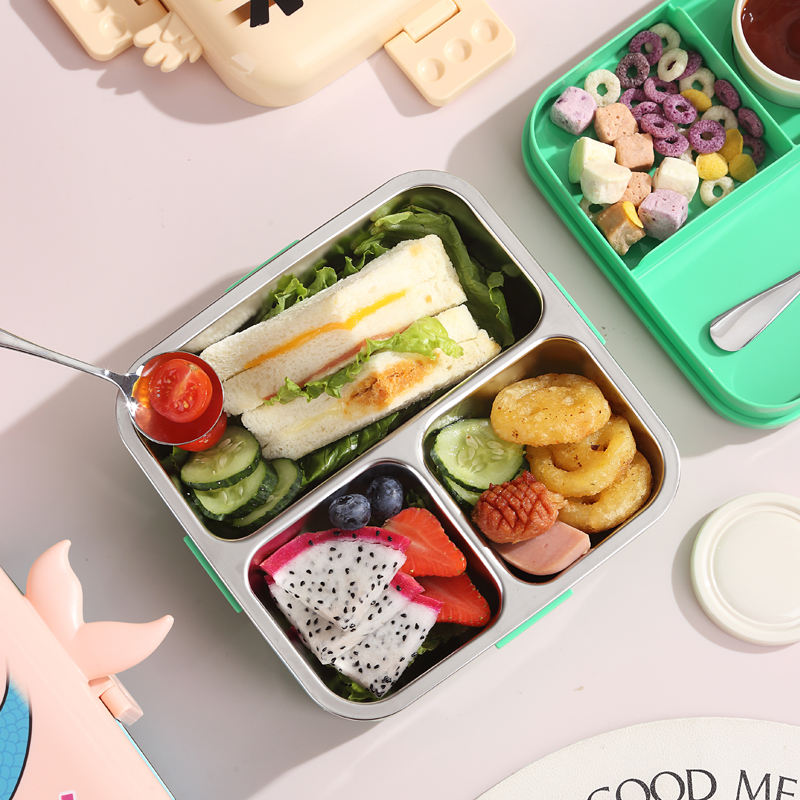 School Kids Toucan Square Stainless Steel Lunch Box 1120ml + 70ml Food Storage School Season Leak-proof OEM/ODM