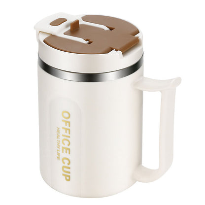 Coffee Mug 304 stainless steel insulated mug office large capacity tea coffee cup milk cup gift (Brown Color)