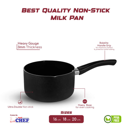 CHEF Non-Stick Milk Pan - Black