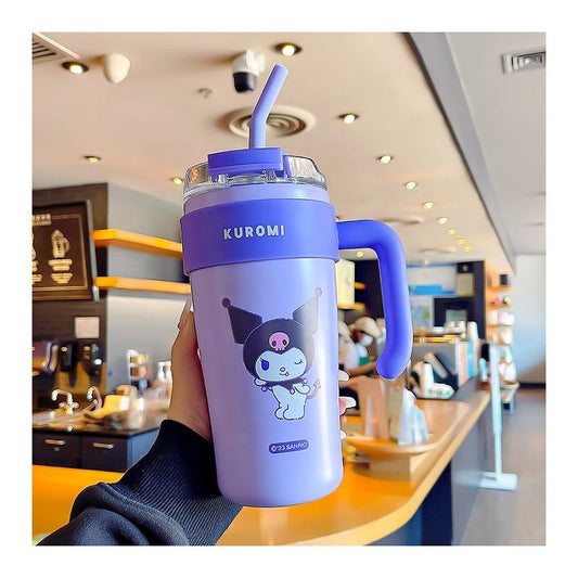 Stainless steel thermos cup double layer vacuum insulated tumbler straw thermos cup For Kids Purple color