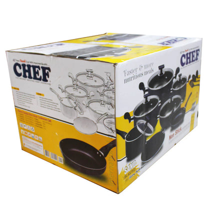 Chef Best Non-Stick Cookware Set / Kitchen Set (15 Pcs) - 330 Black