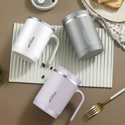 Coffee Mugs Hot Sale 500ml Gray Color 304 Stainless Steel Thermal Mug Breakfast Cup Travel Coffee Mugs