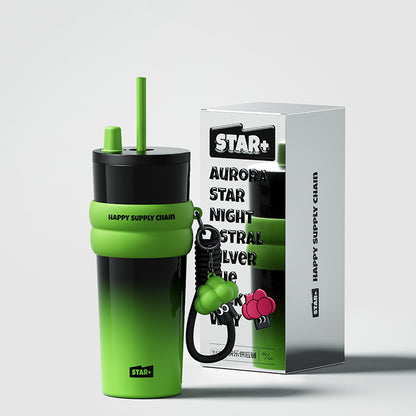 Newest Trend 710ml Stainless Steel Insulated Vacuum Cup Portable Car Coffee Tumbler Mug Cup With Straw