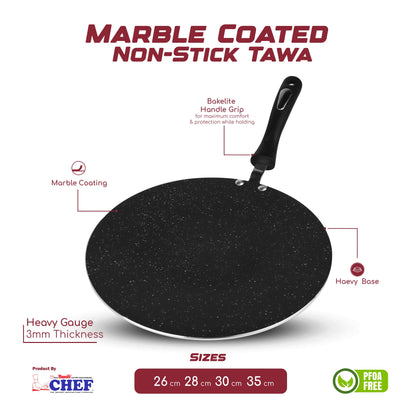 Marble Coated Non Stick Tawa/ Paratha Pan - 30 cm