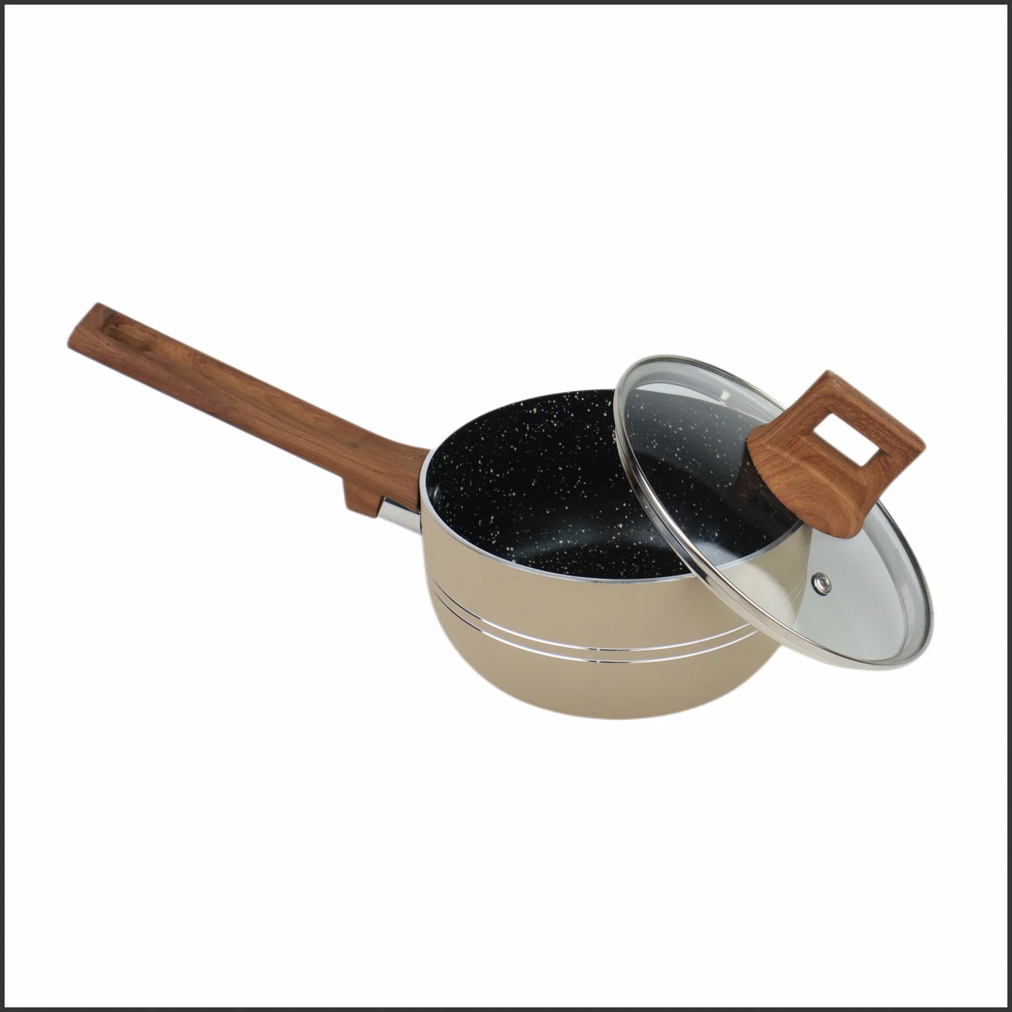 Nonstick Marble Coating Timber Series 15 Pcs - New Arrival 2025 kitchen set