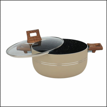 Nonstick Marble Coating Timber Series 15 Pcs - New Arrival 2025 kitchen set