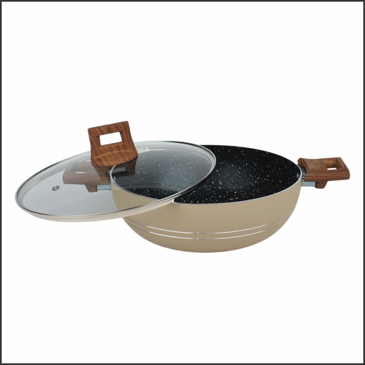 Nonstick Marble Coating Timber Series 15 Pcs - New Arrival 2025 kitchen set