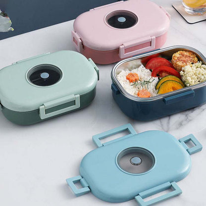 Hot Sale High Quality Tiffin 304 Stainless Steel PP Plastic Lid Bento Box Inox Sustainable Lunch Box Kids Children Lunch Box