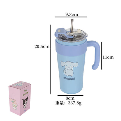 Stainless steel thermos cup double layer vacuum insulated tumbler straw thermos cup For Kids