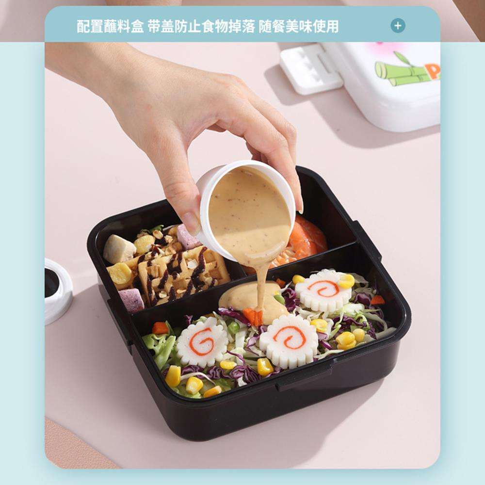 Square panda design new square plastic food storage containers