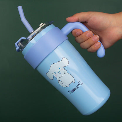 Stainless steel thermos cup double layer vacuum insulated tumbler straw thermos cup For Kids