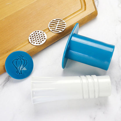 High Quality Plastic Manual Onion Garlic Presser Chopper Syringe Pressure Garlic Chopper