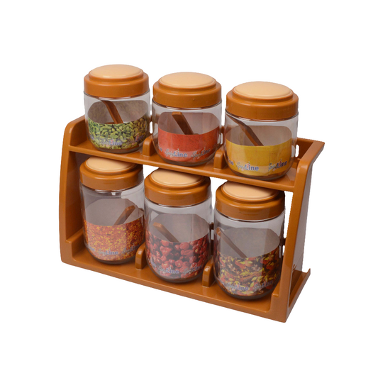 Spice Rack With 6 Airtight Jars