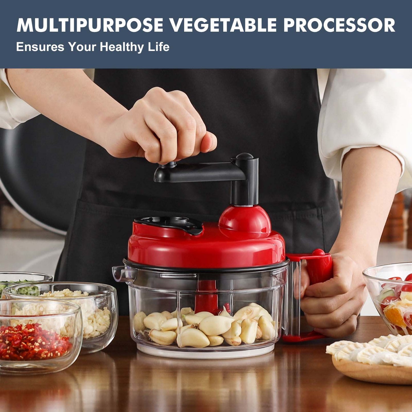 Multi-function Manual Food Processor Swift Food Vegetable Chopper With Stainless Steel Blades 10 IN 1