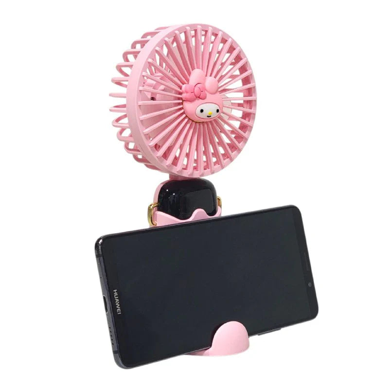 Rechargeable handheld or table fan with cell phone holder, 4 styles