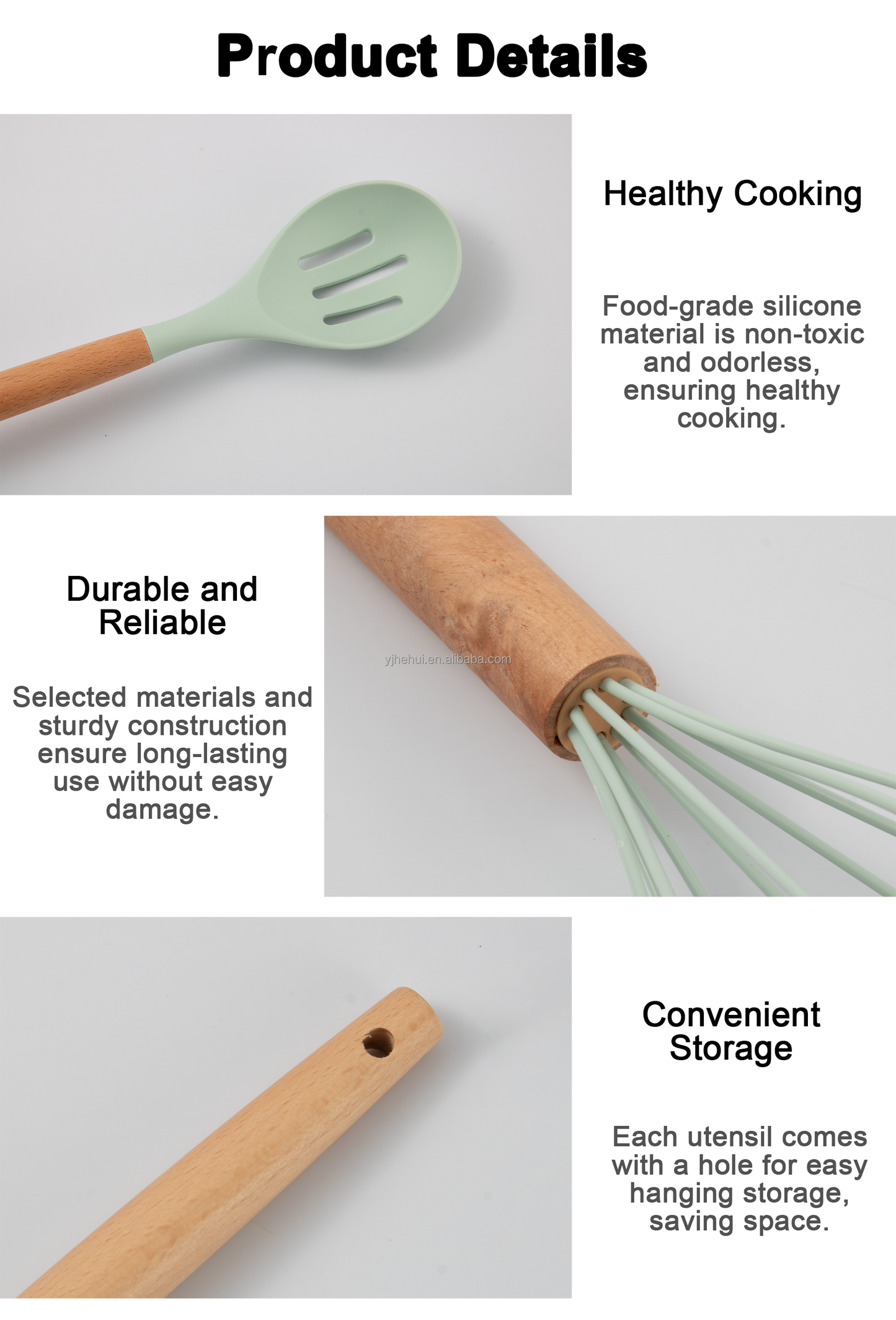 Hot Sale 12 Pieces Silicone Kitchen Accessories Cooking Tools Kitchen Spatula Utensils Sets With Wooden Handle