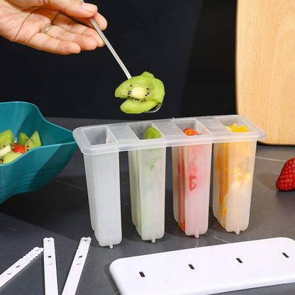 New 2025 safe BPA Free Silicone 6 Ice Cream Makers Popsicles Molds Sets 6 PCS Ice Pop Makers Reusable Ice Cream Mold