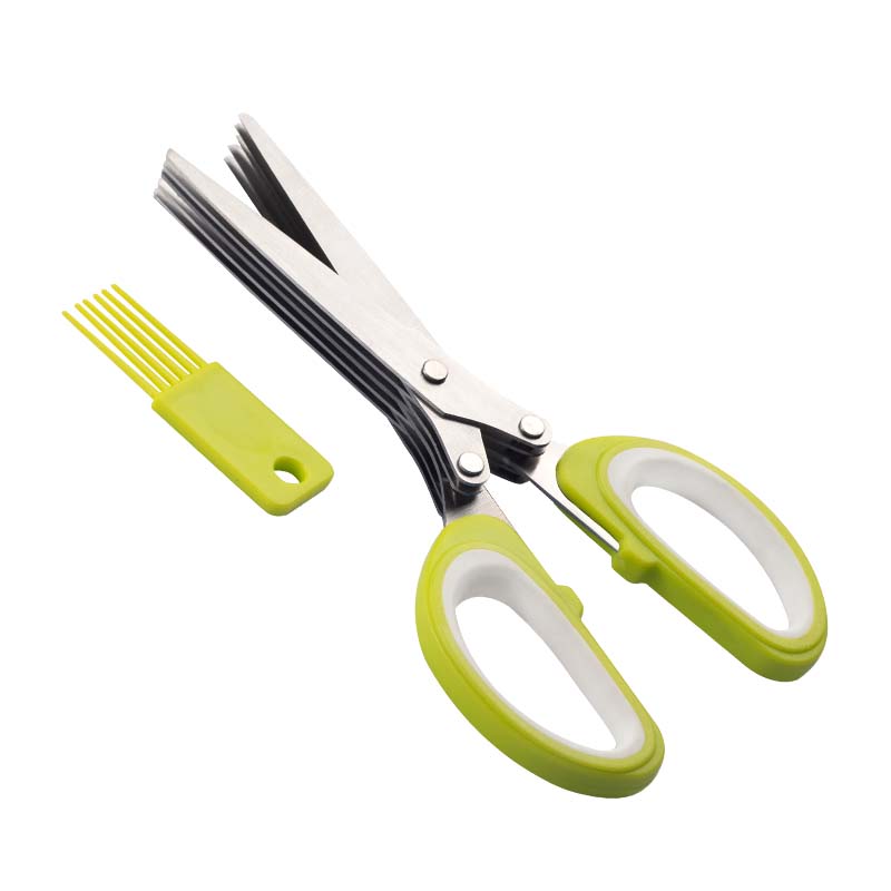 High Quality 7 Inch Multi-Layers Kitchen Scissors With Washing Comb Paper Cutting Scissors Kitchen Cutter Salad Veggie Scissors