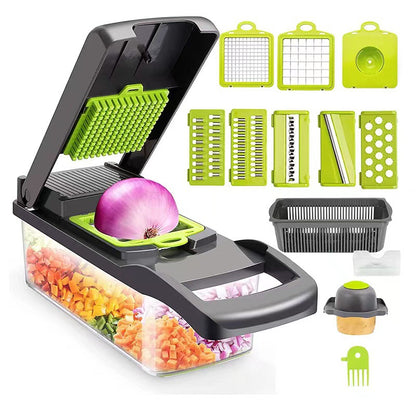 Hot Selling Kitchen Tools Multi 16 in 1 Manual Mandoline Fruit Vegetable Cutter Onion Dicer Veggie Slicer Vegetable Chopper
