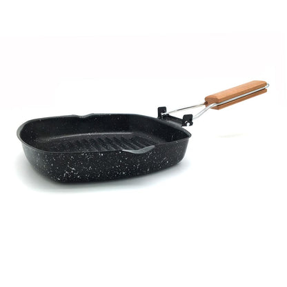 20CM Food Grade 2 Layer Non Stick Beef Steak Fry Pan Coating BBQ Grill Pan square Flat Bbq Pan Outdoor