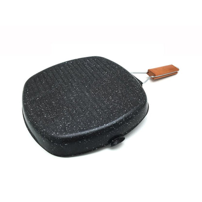 20CM Food Grade 2 Layer Non Stick Beef Steak Fry Pan Coating BBQ Grill Pan square Flat Bbq Pan Outdoor