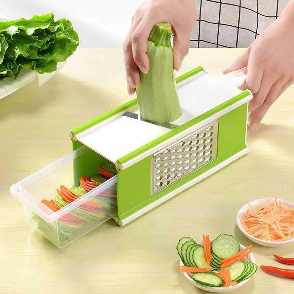 5 in 1 Multifunctional Vegetable Cutter Manual Dicer Julienne Spiral Mandoline Slicer Grater Chopper for Fruit Onion Potato