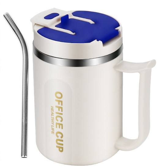 Coffee Mug 304 stainless steel insulated mug office large capacity tea coffee cup milk cup gift (Blue Color)